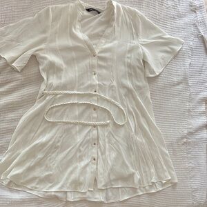 Zara Cream Button-Down Women's mini dress